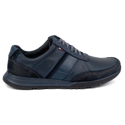 Olivier Buty męskie skórzane sznurowane Sport Style 310GT niebieskie ze sklepu ButyModne.pl w kategorii Półbuty męskie - zdjęcie 178719933