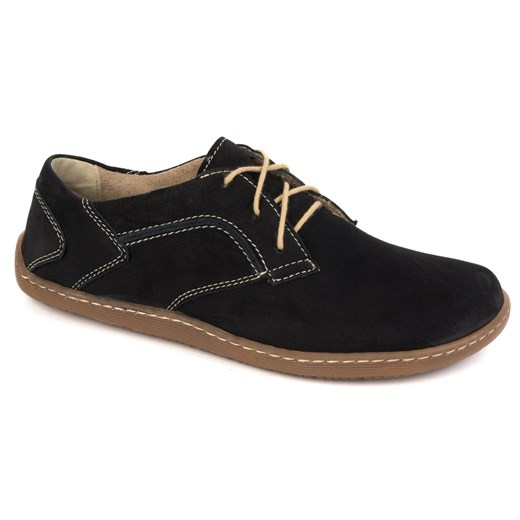Olivier Barefoot Damskie minimalistyczne buty skórzane 1082 czarny nubuk czarne ze sklepu ButyModne.pl w kategorii Półbuty damskie - zdjęcie 178719991