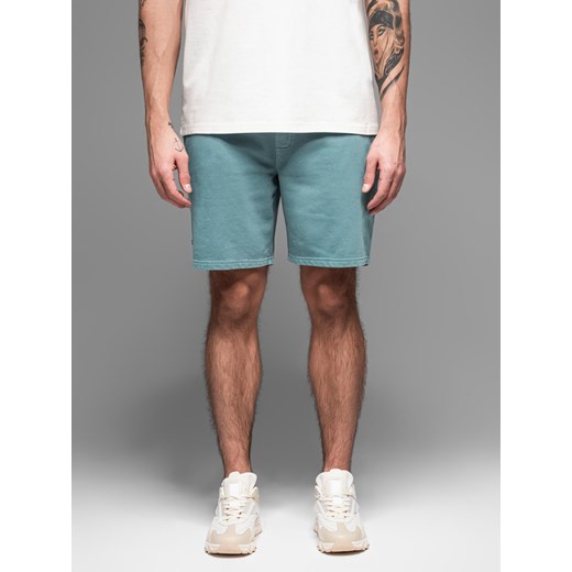 Męskie krótkie spodenki dresowe RELAXED FIT w stylu athleisure – turkusowe V1 OM-SRWS-0122 ze sklepu ombre w kategorii Spodenki męskie - zdjęcie 178721563