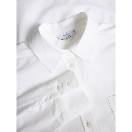 Reserved - Bawełniana koszula z kieszenią - biały Reserved XL Reserved