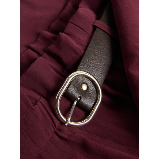 Reserved - Spódnica z paskiem - bordowy Reserved XS Reserved