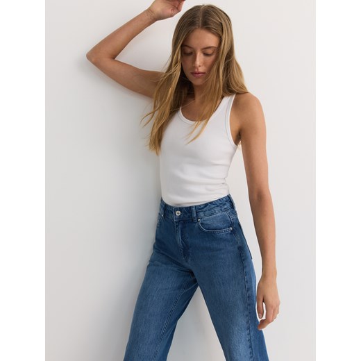 Reserved - Jeansy wide leg z falbankami - niebieski Reserved 44 Reserved