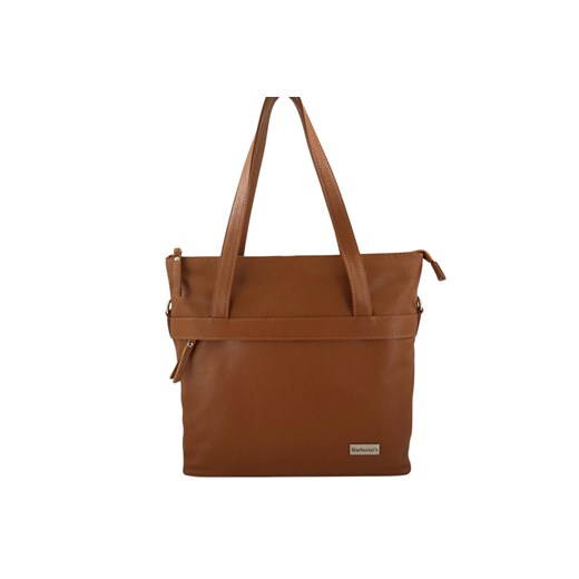 Torebka skórzana shopper na ramię - Brązowa jasna ze sklepu butyolivier w kategorii Torby Shopper bag - zdjęcie 178724511