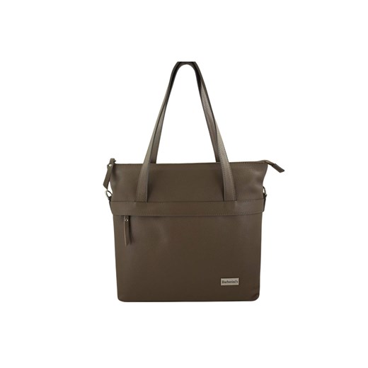 Torebka skórzana shopper na ramię - Beżowa ciemna ze sklepu butyolivier w kategorii Torby Shopper bag - zdjęcie 178725133