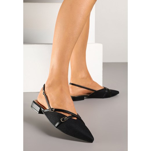Czarne Sandały Slingback z Paskami z Klamrami Korissea ze sklepu born2be.pl w kategorii Sandały damskie - zdjęcie 178725530