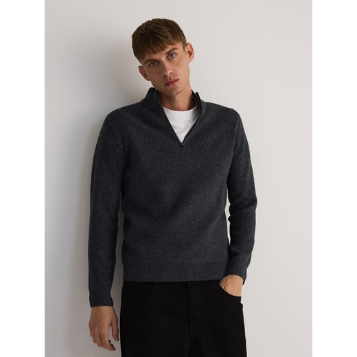 Reserved - Sweter ze stójką - ciemnoszary Reserved XL Reserved