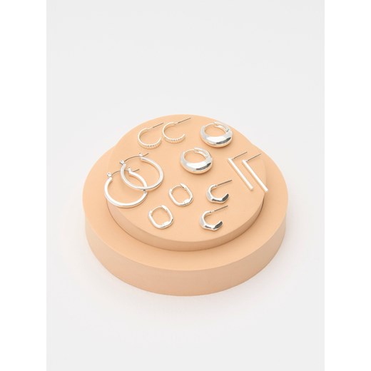 Sinsay - Kolczyki 6 pack - srebrny Sinsay One Size Sinsay