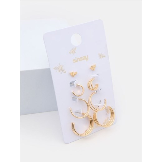 Sinsay - Kolczyki 4 pack - złoty ze sklepu Sinsay w kategorii Kolczyki - zdjęcie 178729412