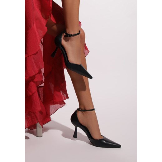 Czarne Szpilki Vices z Wkładką ze Skóry Naturalnej i Paskiem przy Kostce Nolfedi ze sklepu renee.pl w kategorii Czółenka - zdjęcie 178729860