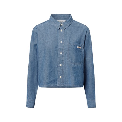 Calvin Klein Jeans Damska bluzka dżinsowa Kobiety Bawełna medium stone jednolity ze sklepu vangraaf w kategorii Koszule damskie - zdjęcie 178731084