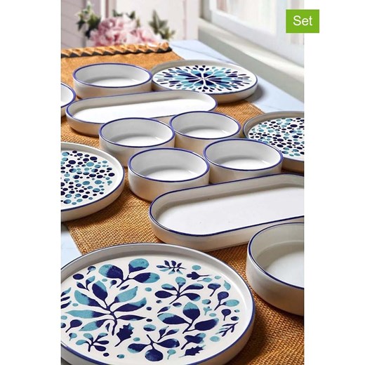 Hermia 14-częściowy zestaw śniadaniowy w kolorze biało-niebieskim ze sklepu Limango Polska w kategorii Naczynia - zdjęcie 178733104