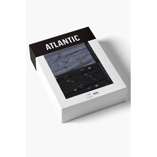Bokserki Atlantic 2MBX-052 2-pak czarny/niebieski ze sklepu kontri.pl w kategorii Majtki męskie - zdjęcie 178734414
