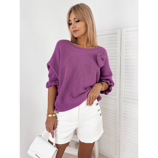 Sweter damski fioletowy casual