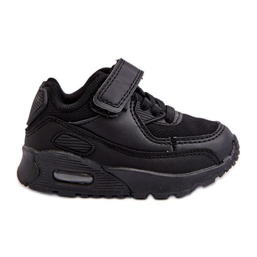 Sneakersy Dziecięce Na Rzep Czarne Krissandra ze sklepu ButyModne.pl w kategorii Buty sportowe dziecięce - zdjęcie 178735534