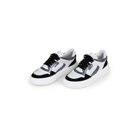 Anna Morellini Skórzane sneakersy &quot;Ludia&quot; w kolorze biało-czarnym ze sklepu Limango Polska w kategorii Buty sportowe damskie - zdjęcie 178737394