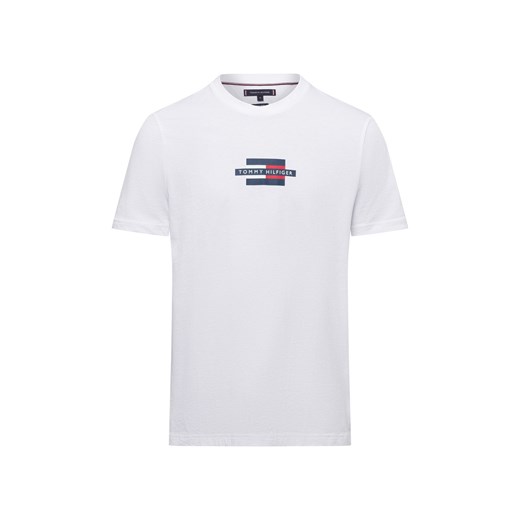 Tommy Hilfiger Koszulka męska Mężczyźni Bawełna biały jednolity ze sklepu vangraaf w kategorii T-shirty męskie - zdjęcie 178738552