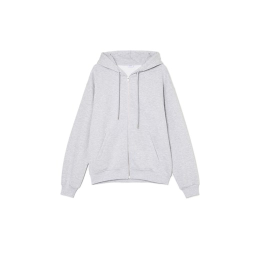 Cropp - Jasnoszara bluza basic z kapturem UNISEX - jasny szary ze sklepu Cropp w kategorii Bluzy damskie - zdjęcie 178738824