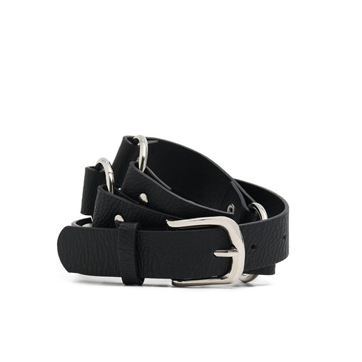 Cropp - Czarny pasek do spodni z ozdobnymi kółkami - czarny Cropp S/M Cropp