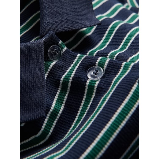Reserved - T-shirt polo w paski - granatowy Reserved M Reserved