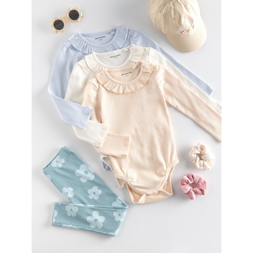 Reserved - Prążkowane body 3 pack - złamana biel ze sklepu Reserved w kategorii Odzież dla niemowląt - zdjęcie 178739333