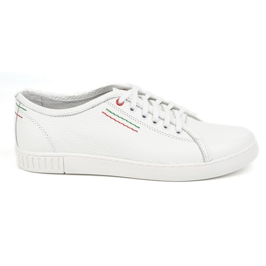 Buty Polbut Skórzane Sneakersy Męskie Model 2129 biały ze sklepu butyolivier w kategorii Półbuty męskie - zdjęcie 178741761