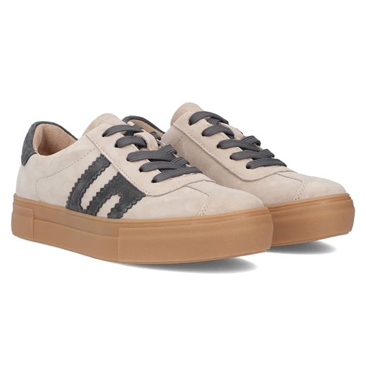 Skórzane sneakersy Filippo DP6798/25 Beż z szarym ze sklepu butyolivier w kategorii Półbuty damskie - zdjęcie 178741772