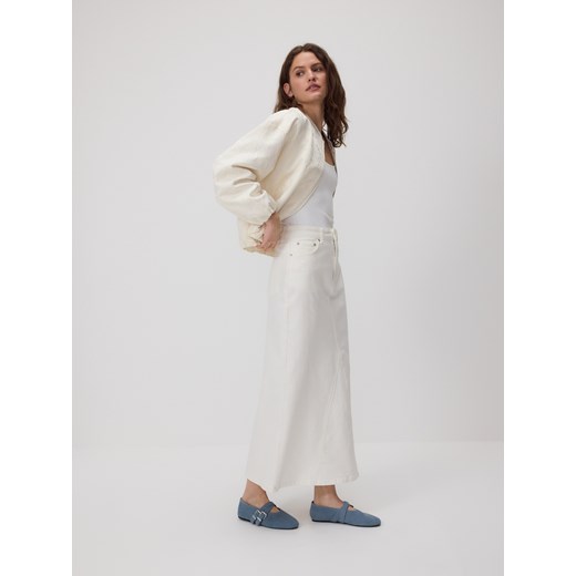 Reserved - Żakardowa kurtka bomberka - złamana biel Reserved M Reserved