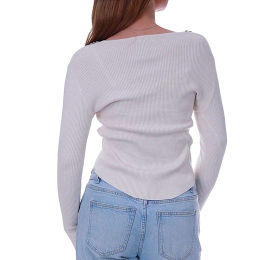 Beżowa bluzka damska z cyrkoniami /H UB899 S236/ L/XL Pantofelek24.pl