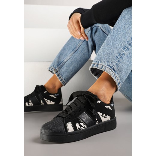 Czarne Sneakersy Ozdobione Geometrycznym Wzorem Seldisa ze sklepu born2be.pl w kategorii Buty sportowe damskie - zdjęcie 178744622