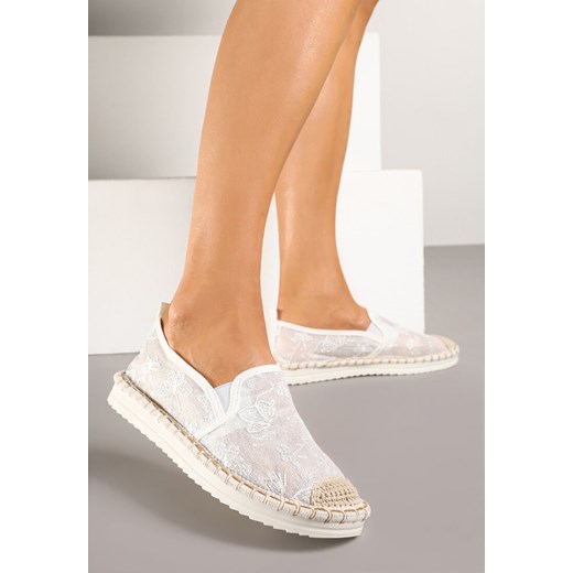 Białe Espadryle z Plecionką i Koronką Vivello ze sklepu renee.pl w kategorii Espadryle damskie - zdjęcie 178744854