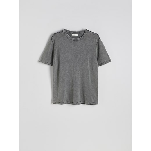 Reserved - T-shirt regular z efektem sprania - ciemnoszary Reserved S Reserved