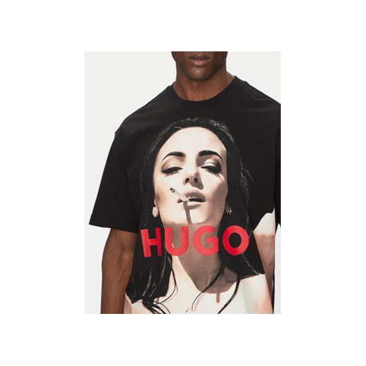 T-shirt męski Hugo Boss z nadrukami młodzieżowy z krótkim rękawem