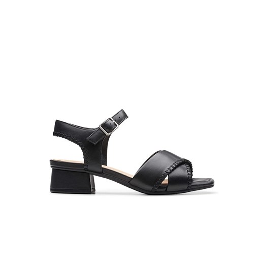 Sandały damskie Clarks eleganckie z klamrą na obcasie
