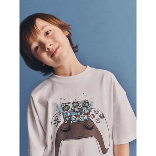 Reserved - T-shirt Playstation - biały ze sklepu Reserved w kategorii T-shirty chłopięce - zdjęcie 178754653