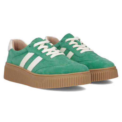 Skórzane sneakersy Filippo DP6776/25 zielony zamsz ze sklepu butyolivier w kategorii Półbuty damskie - zdjęcie 178755233