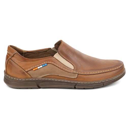 Buty męskie slip-on 283GT CAMEL brązowe ze sklepu butyolivier w kategorii Półbuty męskie - zdjęcie 178755294