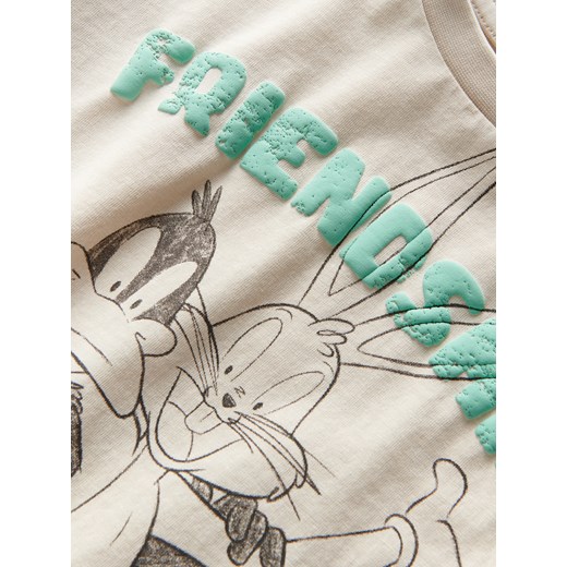 Reserved - Bawełniany t-shirt Looney Tunes - jasnoszary Reserved 98 (2-3 lata) Reserved