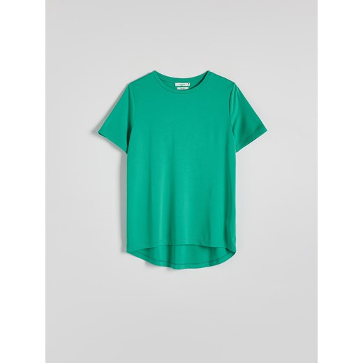 Reserved - T-shirt regular z modalu - zielony ze sklepu Reserved w kategorii Bluzki damskie - zdjęcie 178758933