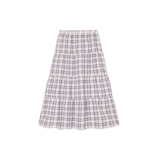 Cropp - Długa spódnica w kratę - fioletowy Cropp S Cropp