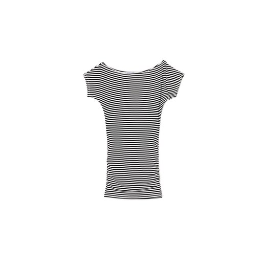 Cropp - Sukienka mini w biało-czarne paski - czarny Cropp XL Cropp