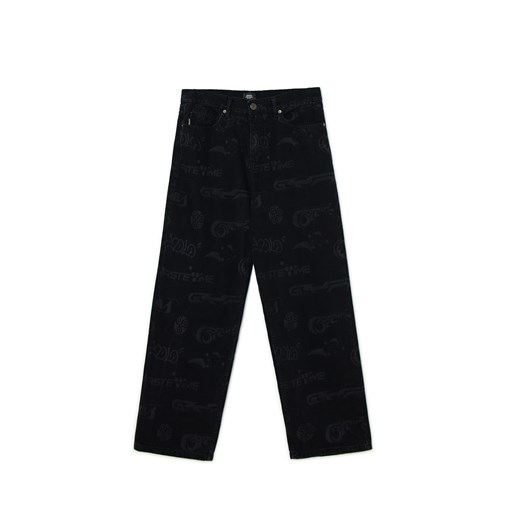 Cropp - Czarne jeansy super baggy - czarny Cropp 34/34 Cropp