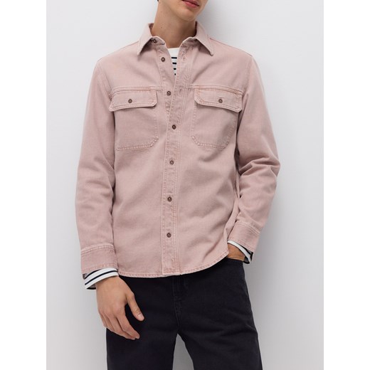 Reserved - Denimowa koszula regular fit - różowy Reserved XL Reserved