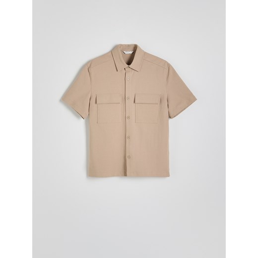 Reserved - Gładka koszula regular fit - beżowy Reserved XXL Reserved