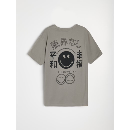 Sinsay - Koszulka z nadrukiem SmileyWorld® - szary Sinsay XL Sinsay