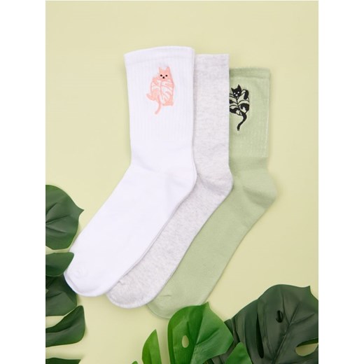 Sinsay - Skarpetki 3 pack - wielobarwny ze sklepu Sinsay w kategorii Skarpetki damskie - zdjęcie 178762271