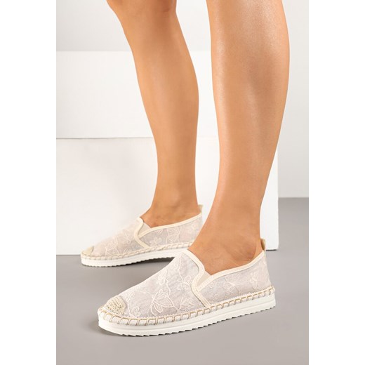 Beżowe Espadryle z Plecionką i Koronką Vivello ze sklepu renee.pl w kategorii Espadryle damskie - zdjęcie 178766890