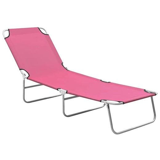 Składany leżak ogrodowy różowy P8-N10 ze sklepu Edinos.pl w kategorii Leżaki ogrodowe - zdjęcie 178768010
