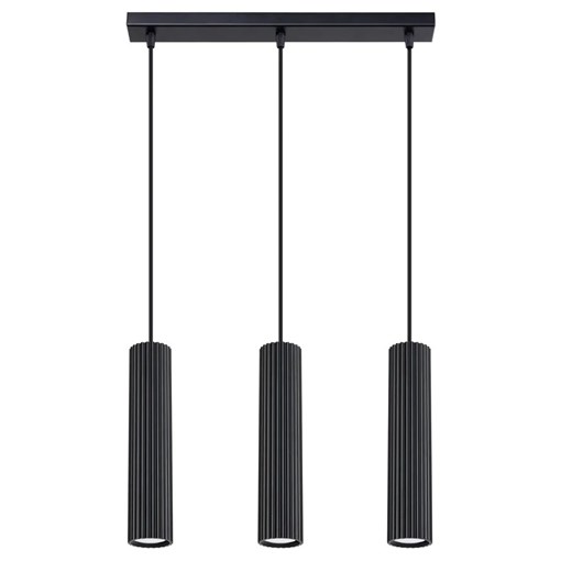Czarna Potrójna Lampa Wisząca M0-T42 ze sklepu Edinos.pl w kategorii Lampy wiszące - zdjęcie 178768040