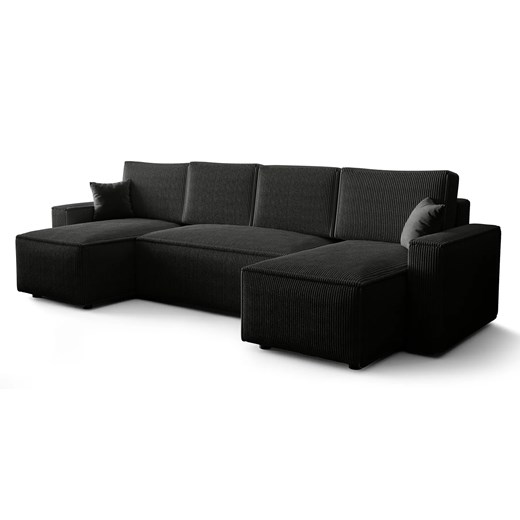 Czarny nowoczesny narożnik rozkładany w kształcie U S6-K27 ze sklepu Edinos.pl w kategorii Narożniki - zdjęcie 178768080