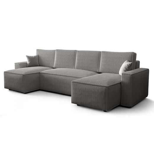 Szary sztruksowy narożnik w kształcie litery U R0-W82 ze sklepu Edinos.pl w kategorii Narożniki - zdjęcie 178768092